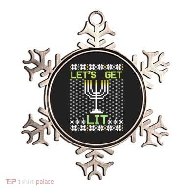 Let's Get Lit Funny Hanukkah Ugly Ornament