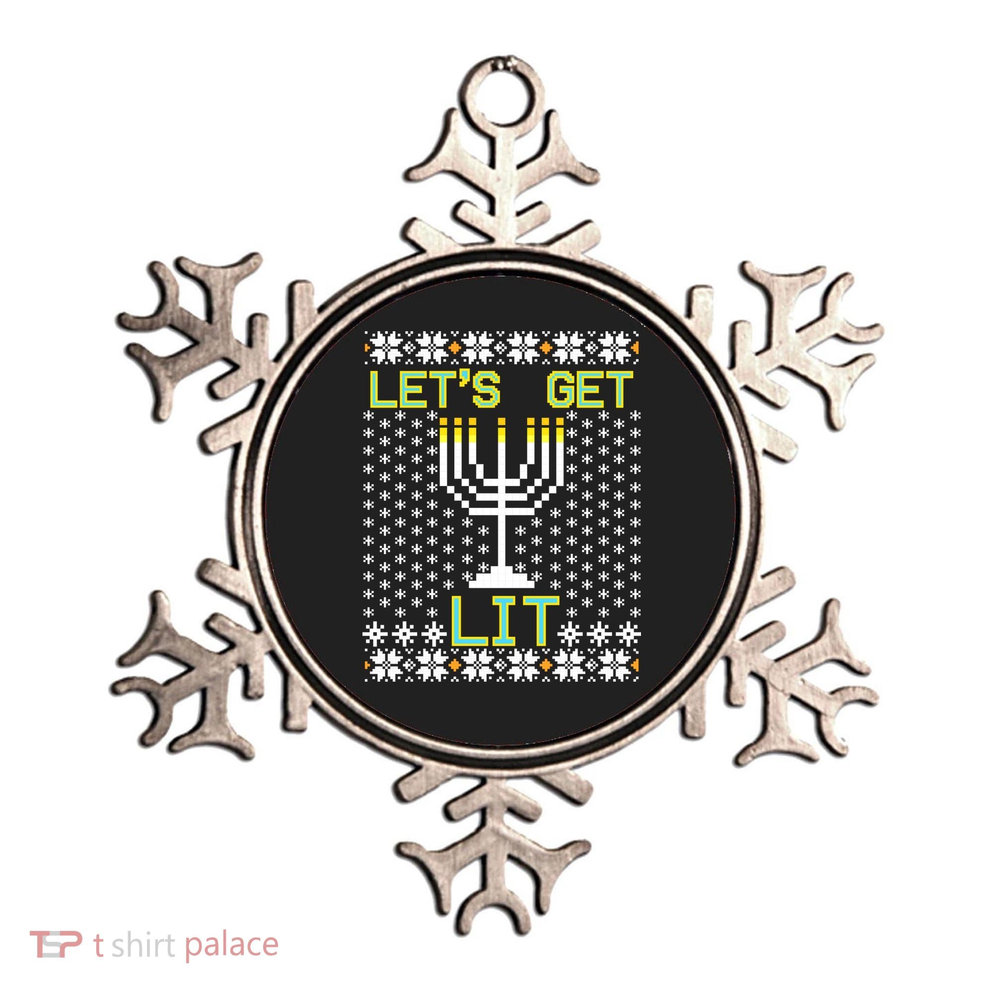 Let's Get Lit Funny Hanukkah Ugly Ornament