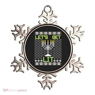 Let's Get Lit Funny Hanukkah Ugly Ornament