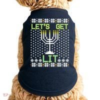 Let's Get Lit Funny Hanukkah Ugly Doggie Tank thumb 0