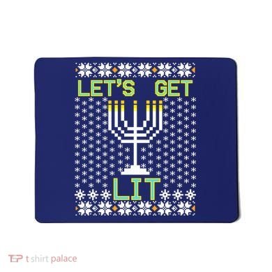 Let's Get Lit Funny Hanukkah Ugly Mousepad
