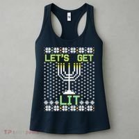 Let's Get Lit Funny Hanukkah Ugly Women's Tank Top thumb 3