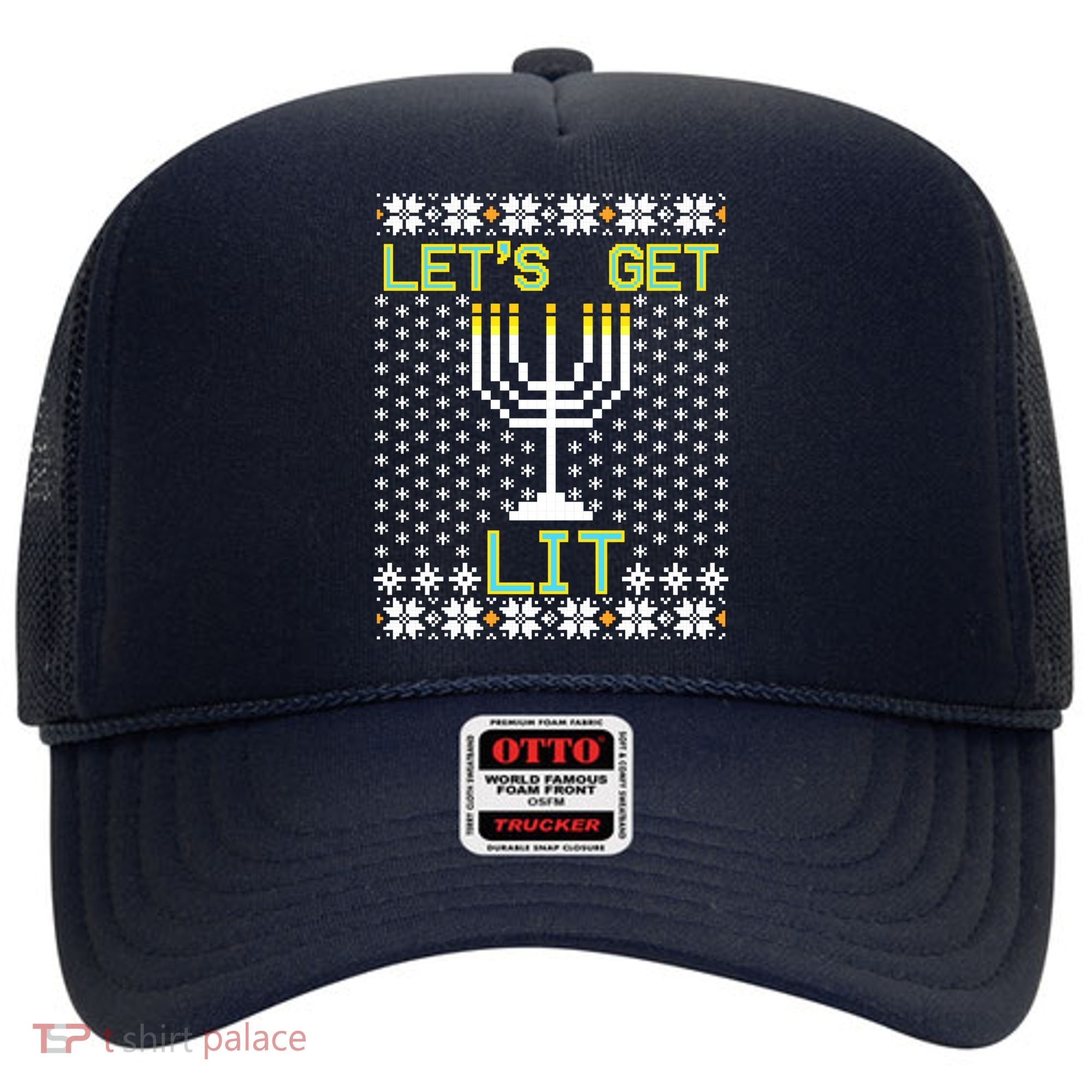 Let's Get Lit Funny Hanukkah Ugly Hat