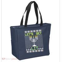 Let's Get Lit Funny Hanukkah Ugly Tote Bag thumb 2