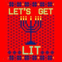 Let's Get Lit Funny Hanukkah Ugly Santa Hat thumb 1