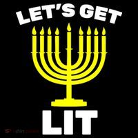 Let's Get Lit Hanukkah USA-Made Doggie Bandana thumb 2