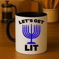 Let's Get Lit Hanukkah Coffee Mug thumb 4