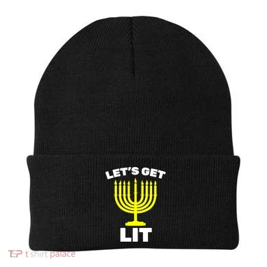 Let's Get Lit Hanukkah Beanie