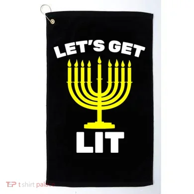 Let's Get Lit Hanukkah Golf Towel