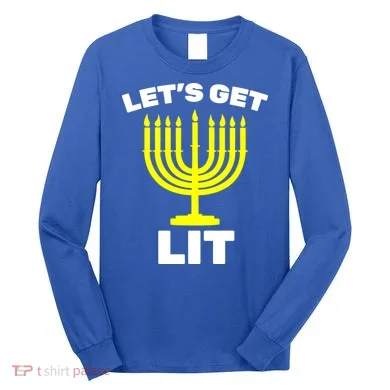 Let's Get Lit Hanukkah Long Sleeve Shirt