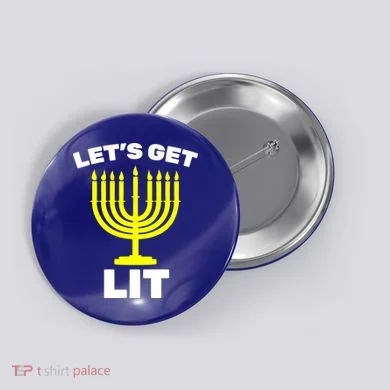 Let's Get Lit Hanukkah Button