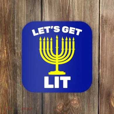 Let's Get Lit Hanukkah Coaster