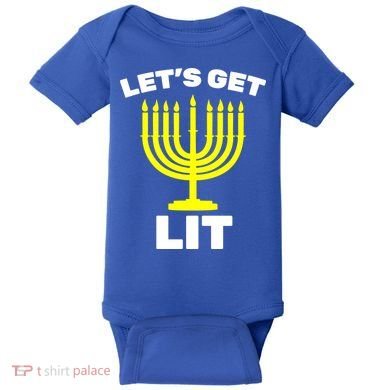 Let's Get Lit Hanukkah Baby Bodysuit