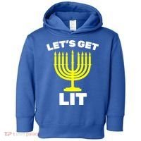 Let's Get Lit Hanukkah Toddler Hoodie thumb 0