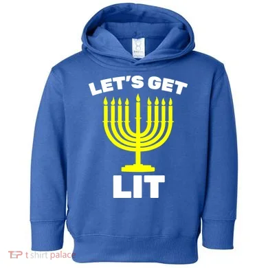 Let's Get Lit Hanukkah Toddler Hoodie