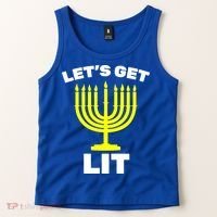 Let's Get Lit Hanukkah Tank Top thumb 2