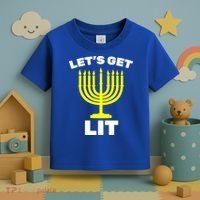 Let's Get Lit Hanukkah Toddler T-Shirt thumb 3