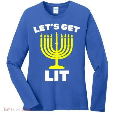Let's Get Lit Hanukkah Women's Long Sleeve Shirt