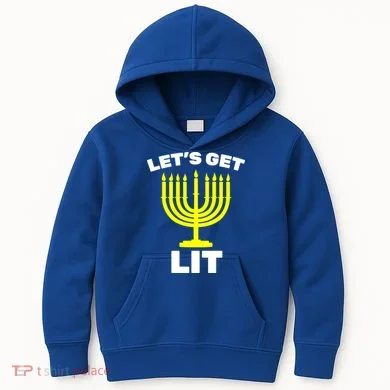 Let's Get Lit Hanukkah Kids Hoodie