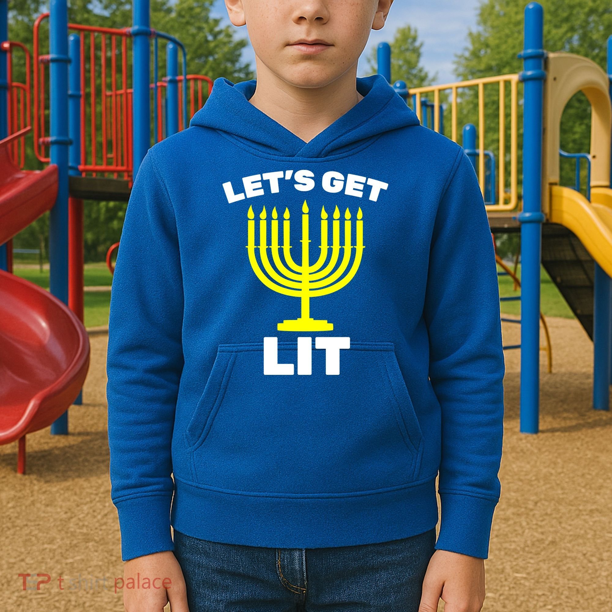 Let's Get Lit Hanukkah Kids Hoodie