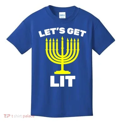 Let's Get Lit Hanukkah Kids T-Shirt