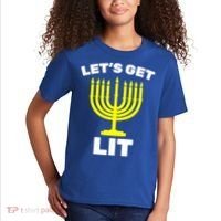 Let's Get Lit Hanukkah Kids T-Shirt thumb 2