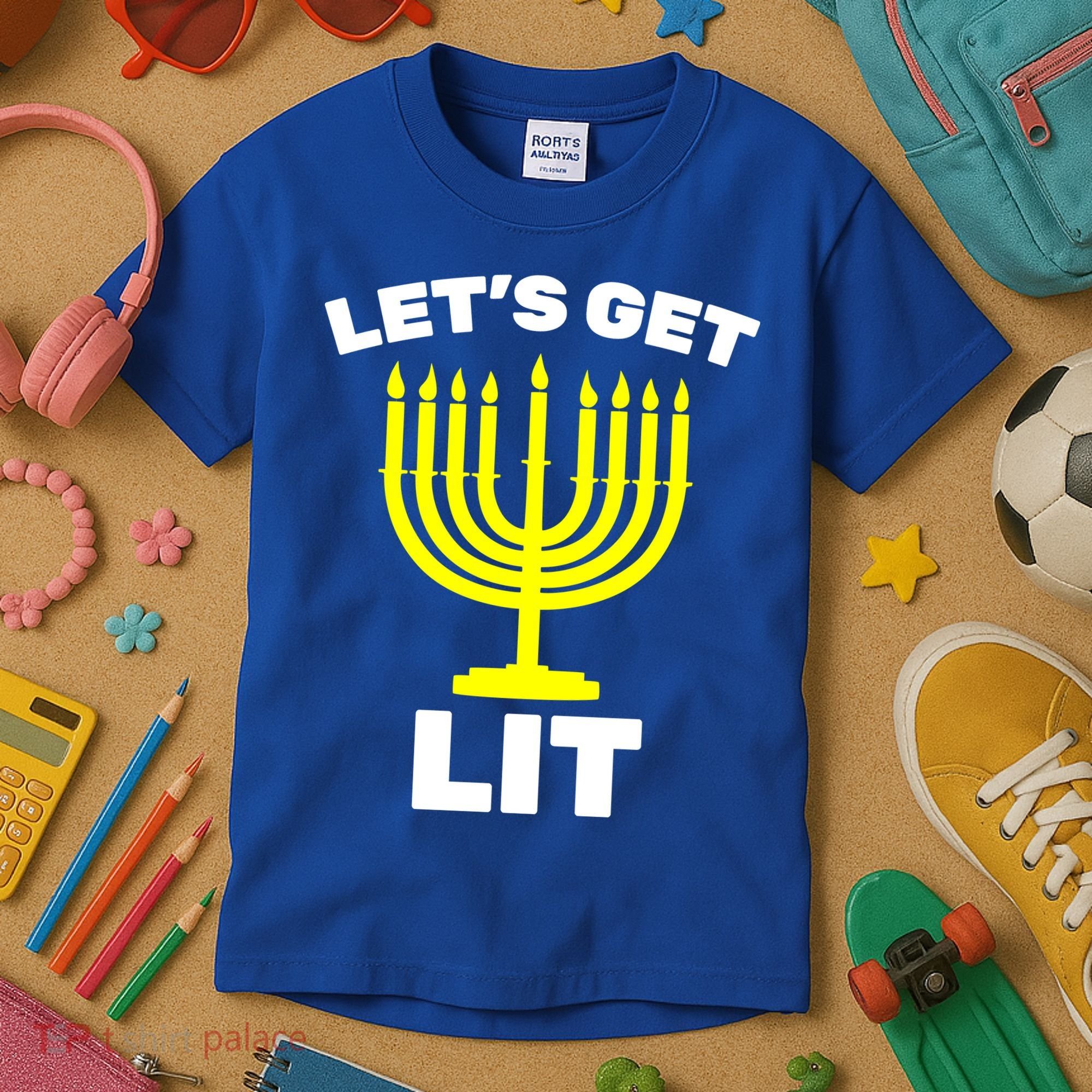 Let's Get Lit Hanukkah Kids T-Shirt