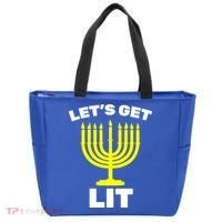 Let's Get Lit Hanukkah Tote Bag thumb 0