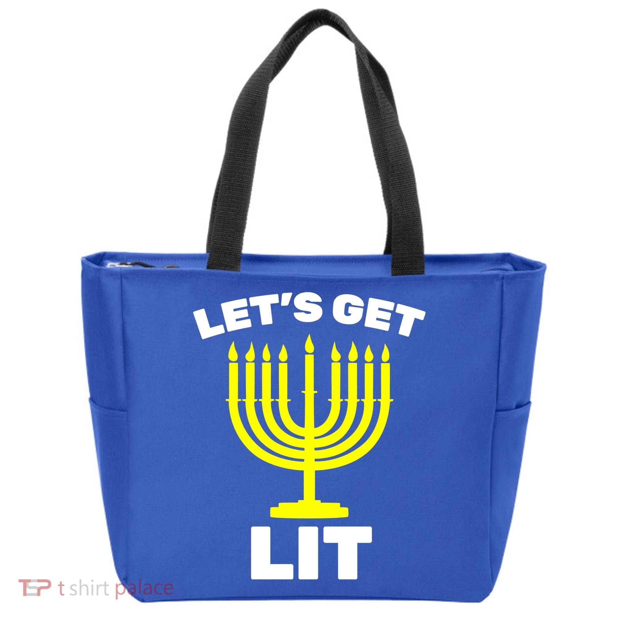 Let's Get Lit Hanukkah Tote Bag