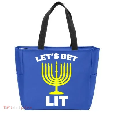 Let's Get Lit Hanukkah Tote Bag