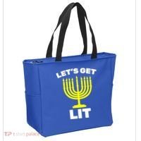 Let's Get Lit Hanukkah Tote Bag thumb 2