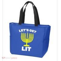 Let's Get Lit Hanukkah Tote Bag thumb 3