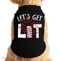 Let's Get Lit Memorial Day 4th of July Fireworks Doggie Tank thumb 0
