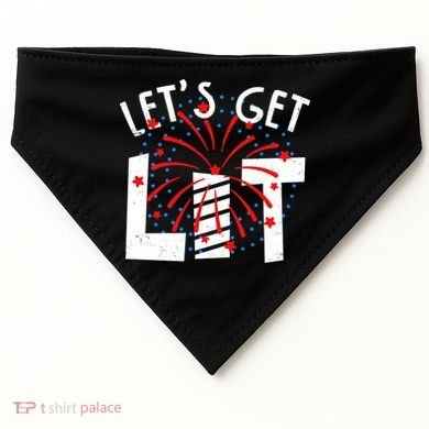Let's Get Lit Memorial Day 4th of July Fireworks USA-Made Doggie Bandana