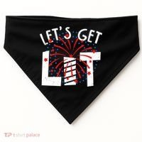 Let's Get Lit Memorial Day 4th of July Fireworks USA-Made Doggie Bandana thumb 0