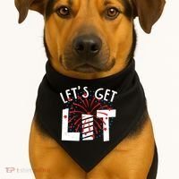 Let's Get Lit Memorial Day 4th of July Fireworks USA-Made Doggie Bandana thumb 1
