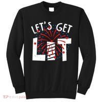Let's Get Lit Memorial Day 4th of July Fireworks Sweatshirt thumb 0
