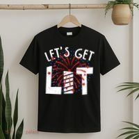 Let's Get Lit Memorial Day 4th of July Fireworks T-Shirt thumb 2