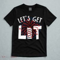 Let's Get Lit Memorial Day 4th of July Fireworks T-Shirt thumb 5