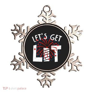 Let's Get Lit Memorial Day 4th of July Fireworks Ornament