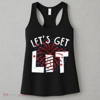 Let's Get Lit Memorial Day 4th of July Fireworks Women's Tank Top thumb 3