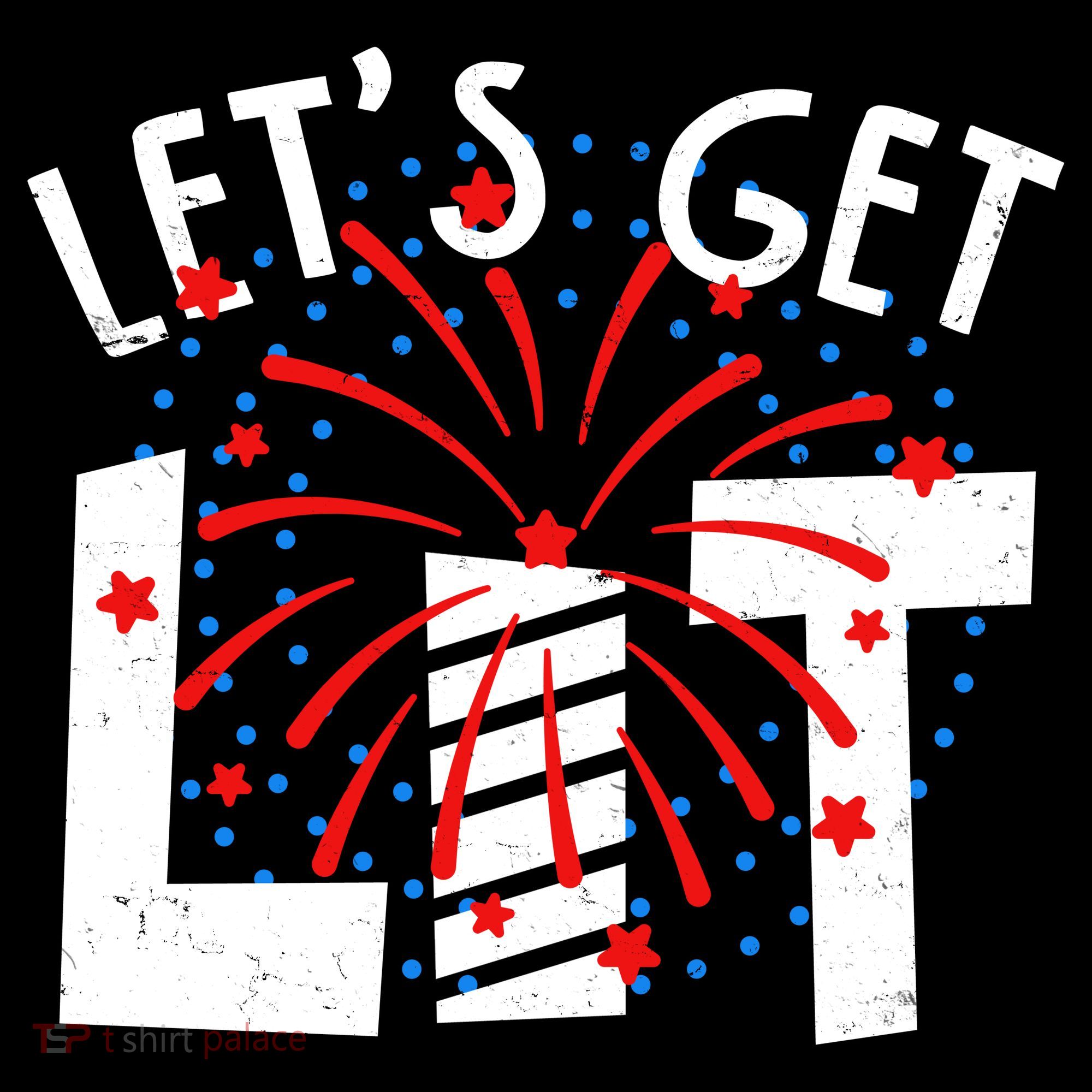 Let's Get Lit Memorial Day 4th of July Fireworks Women's Tank Top