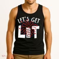 Let's Get Lit Memorial Day 4th of July Fireworks Tank Top thumb 3