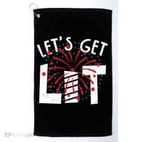Let's Get Lit Memorial Day 4th of July Fireworks Golf Towel thumb 0