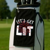 Let's Get Lit Memorial Day 4th of July Fireworks Golf Towel thumb 2