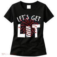 Let's Get Lit Memorial Day 4th of July Fireworks Women's T-Shirt thumb 0