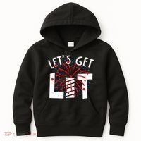 Let's Get Lit Memorial Day 4th of July Fireworks Kids Hoodie thumb 0