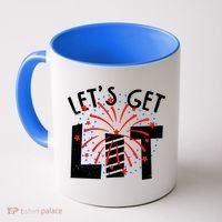 Let's Get Lit Memorial Day 4th of July Fireworks Coffee Mug thumb 0