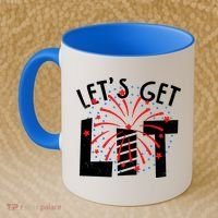 Let's Get Lit Memorial Day 4th of July Fireworks Coffee Mug thumb 2