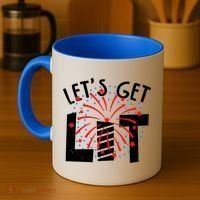 Let's Get Lit Memorial Day 4th of July Fireworks Coffee Mug thumb 4